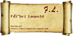 Fábri Leopold névjegykártya